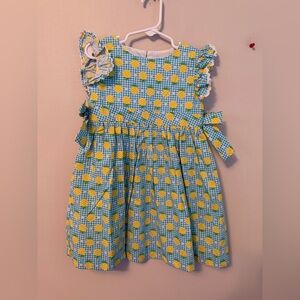 Lil Cactus Blue Gingham Pineapple Dress